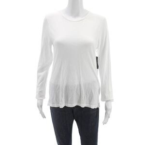 Perfect White Tee Womens Basic Cotton Long Sleeve Tee Size M